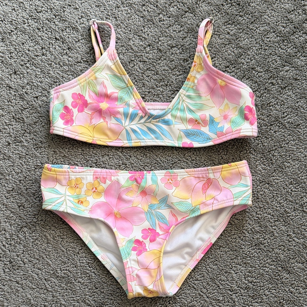 Floral Kids Swim Set - Pink and Yellow